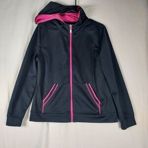 Puresilver Hoodie Women’s M Black Pink Zip Up Activewear Jacket Polyester
